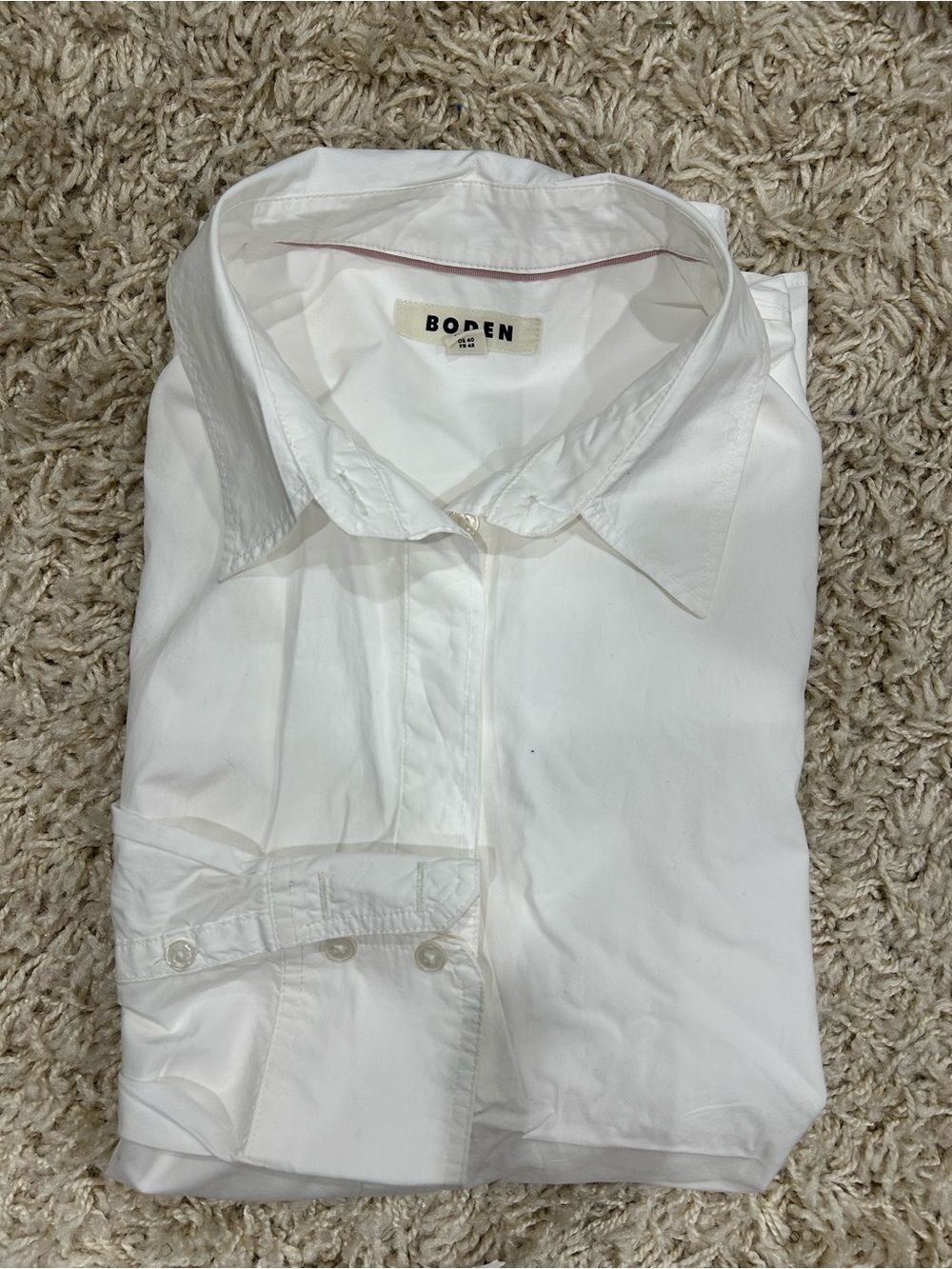 Boden White Button-Down Oversized Shirt
